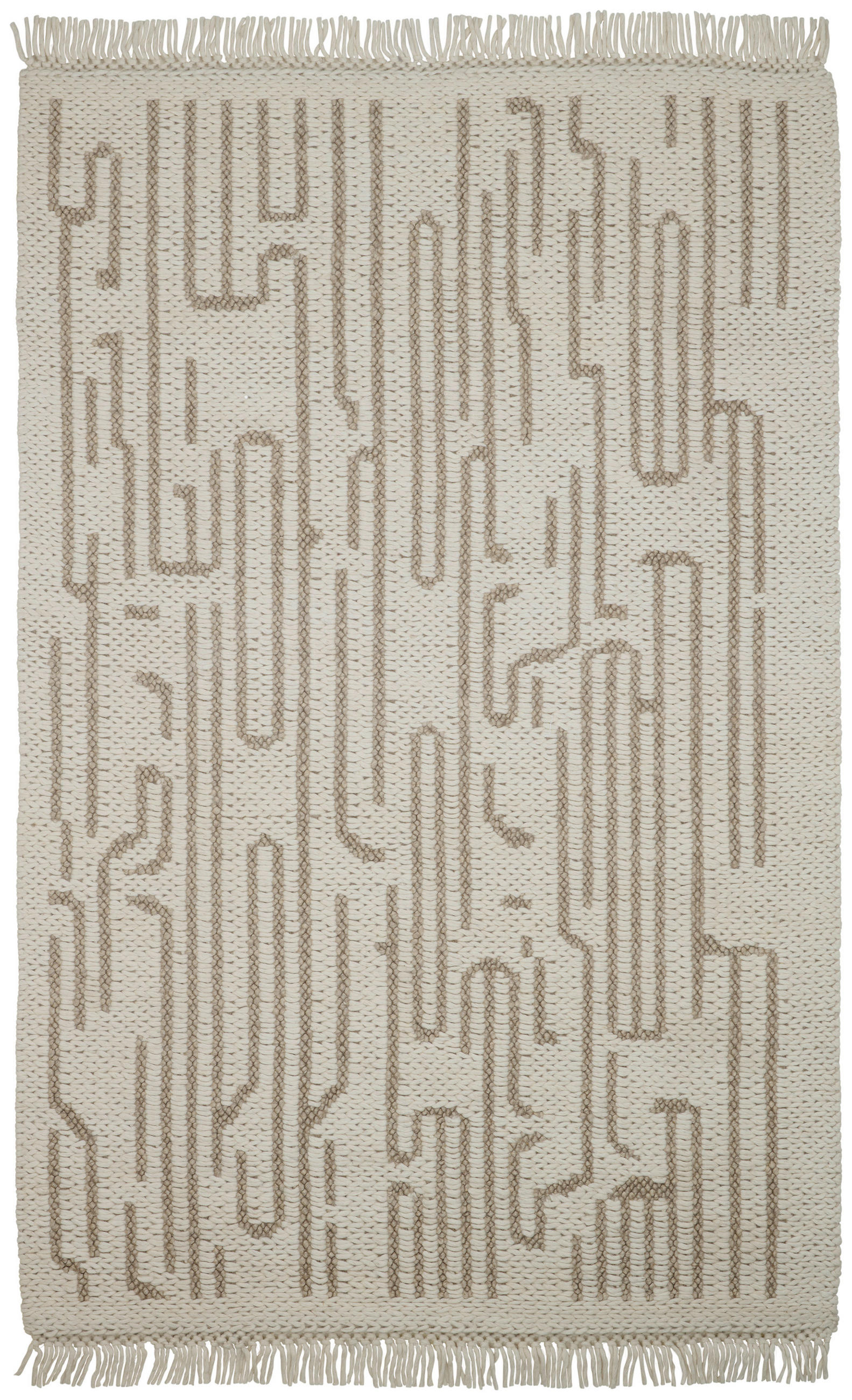 HANDWEBTEPPICH 130/190 cm Beige  - Beige, Design, Textil (130/190cm) - Linea Natura