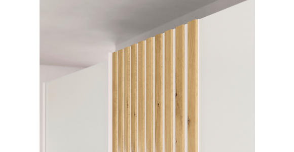 SCHWEBETÜRENSCHRANK 281/223/68 cm 2-türig Weiß, Eichefarben - Eichefarben/Weiß, Design, Glas/Holzwerkstoff (281/223/68cm) - Novel