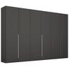 DREHTÜRENSCHRANK 301/223/60 cm 6-türig Graphitfarben  - Chromfarben/Graphitfarben, Design, Holzwerkstoff/Metall (301/223/60cm) - home24