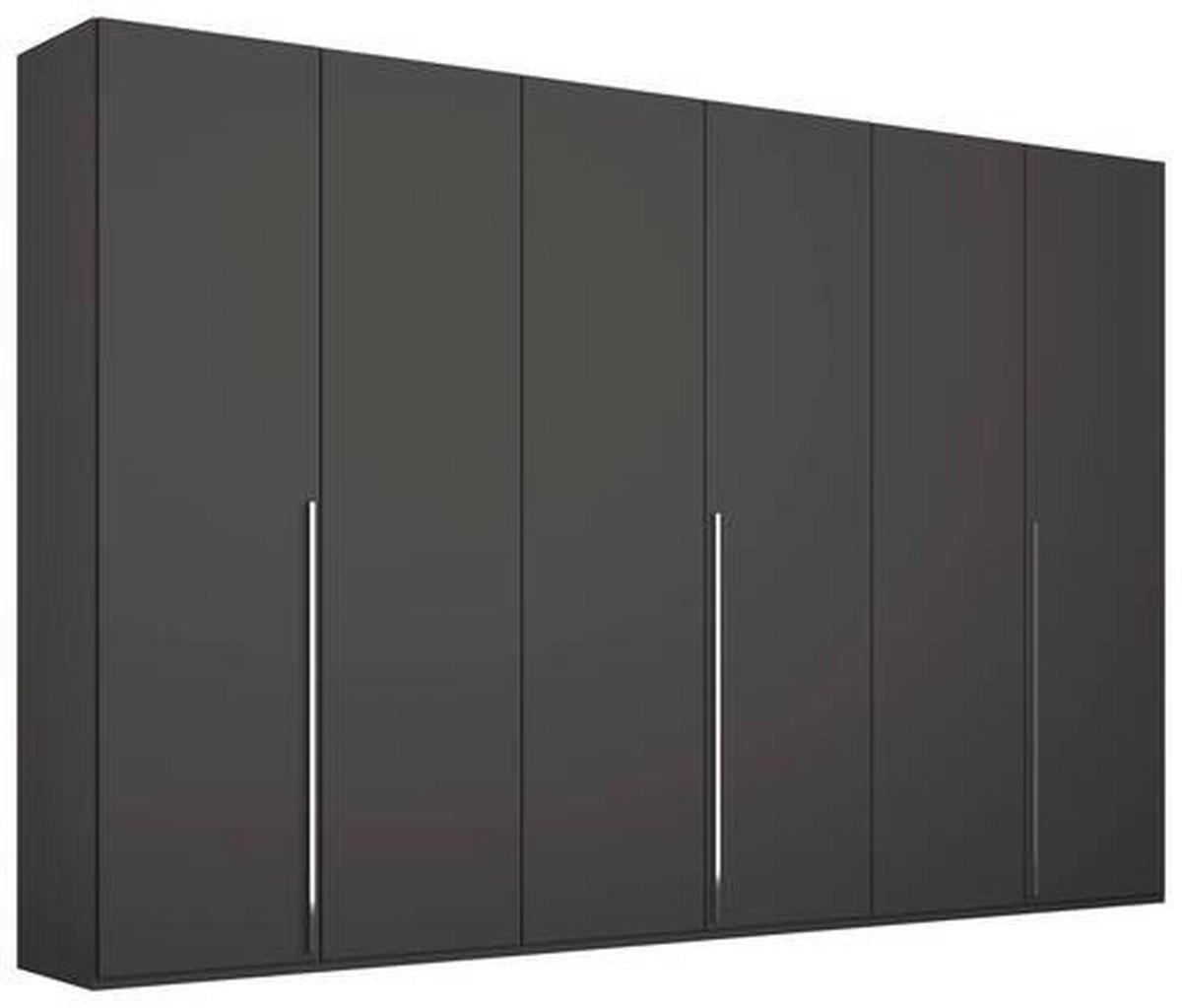 DREHTÜRENSCHRANK in Graphitfarben  - Chromfarben/Graphitfarben, Design, Holzwerkstoff/Metall (301/223/60cm) - home24