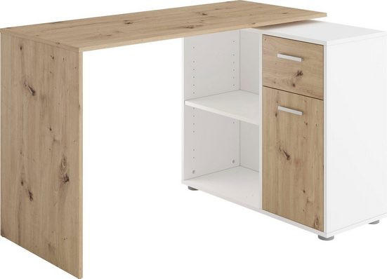 SCHREIBTISCHKOMBINATION Weiß, Eiche Artisan  - Eichefarben/Weiß, KONVENTIONELL, Holzwerkstoff (117/83/74cm) - MID.YOU