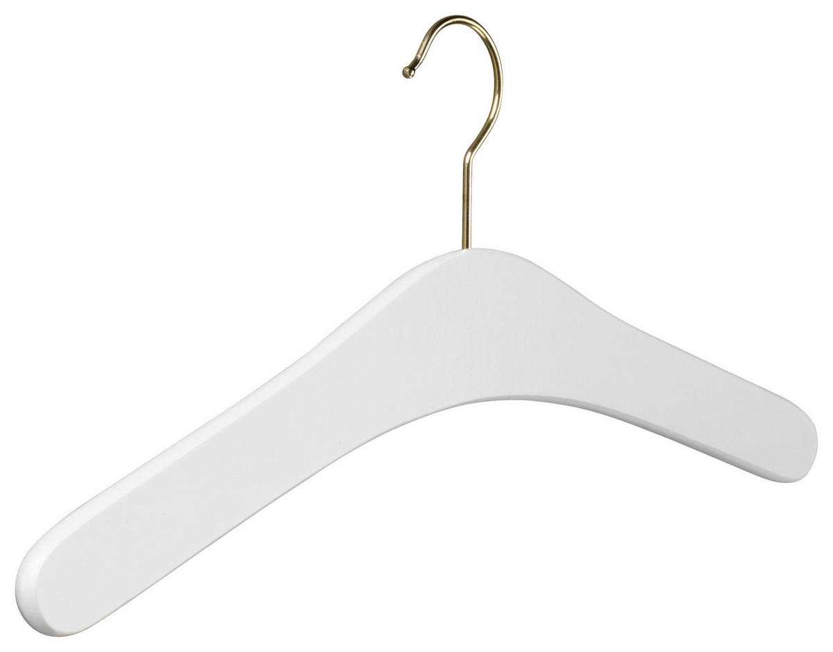KLEIDERBÜGELSET 3-TEILIG 42 cm cm Holz, Metall  - Chromfarben/Weiß, KONVENTIONELL, Holz/Metall (42 cmcm)