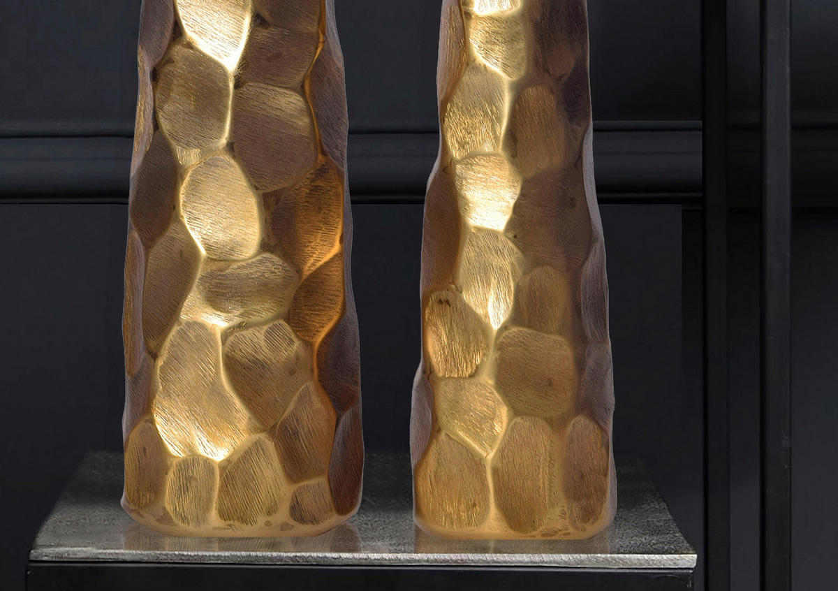 DEKOVASE  - Goldfarben, Design, Metall (15/48,5/15cm) - Livetastic