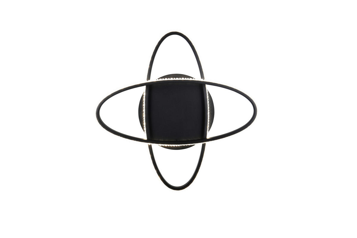 LED-DECKENLEUCHTE  58/9 cm    - Schwarz, Konventionell, Metall (58/9cm)