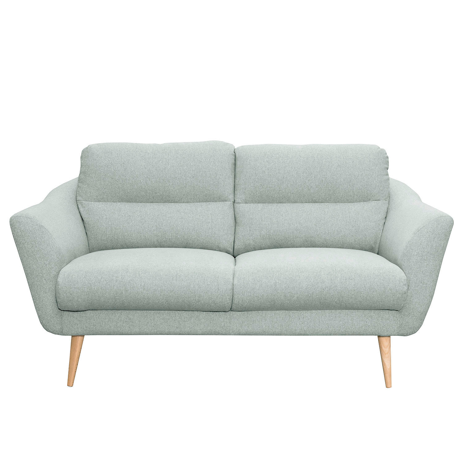 2-SITZER-SOFA Webstoff Hellblau  - Buchefarben/Hellblau, Design, Holz/Textil (158/87/88cm) - Livetastic