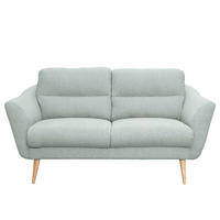 2-SITZER-SOFA Webstoff Hellblau  - Buchefarben/Hellblau, Design, Holz/Textil (158/87/88cm) - Livetastic