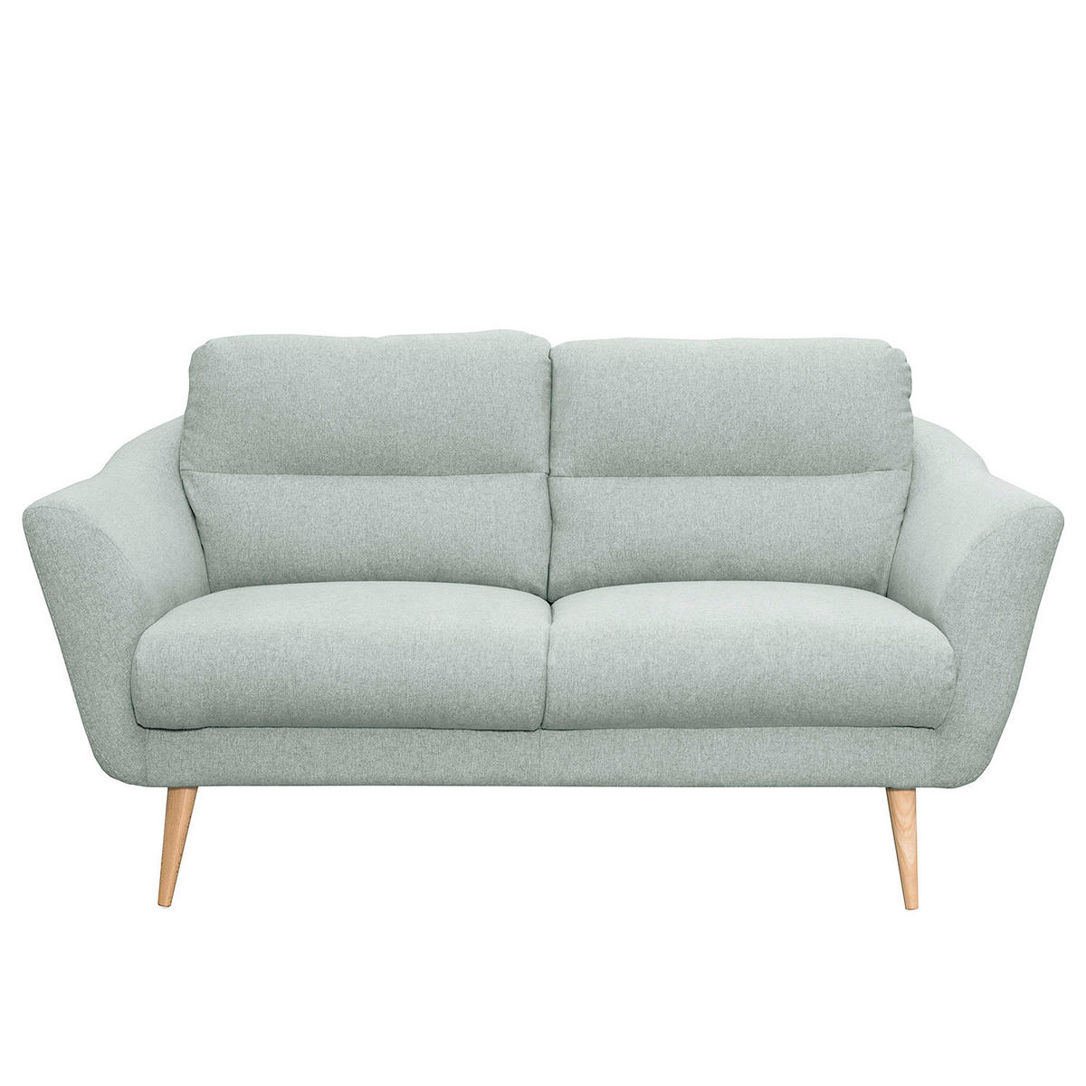 2-SITZER-SOFA Webstoff Hellblau  - Buchefarben/Hellblau, Design, Holz/Textil (158/87/88cm) - Livetastic