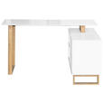 ECKSCHREIBTISCH 140/120/75 cm  in Weiß, Eichefarben  - Eichefarben/Weiß, MODERN, Holz/Holzwerkstoff (140/120/75cm) - Venda