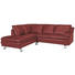 Ecksofa Echtleder Rücken echt - Rot/Alufarben, Design, Leder/Metall (246/220cm) - Celina Home