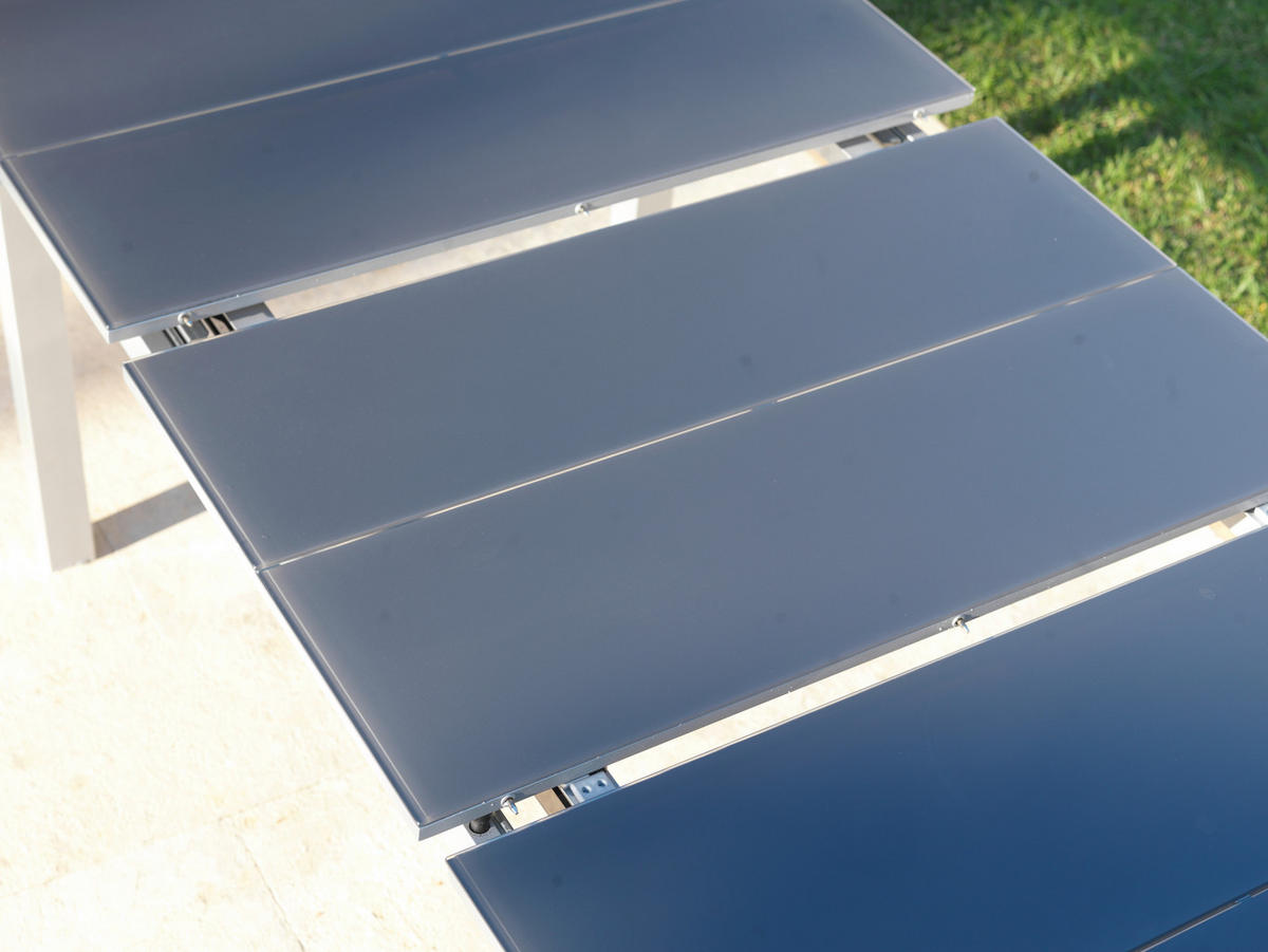 Masă grădină & terasă 180-240/100/76 cm   - argintiu/gri închis, Basics, sticlă/metal (180-240/100/76cm) - Ambia Garden