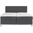 BOXSPRINGBETT 160/200 cm  in Anthrazit  - Chromfarben/Anthrazit, KONVENTIONELL, Kunststoff/Textil (160/200cm) - Voleo