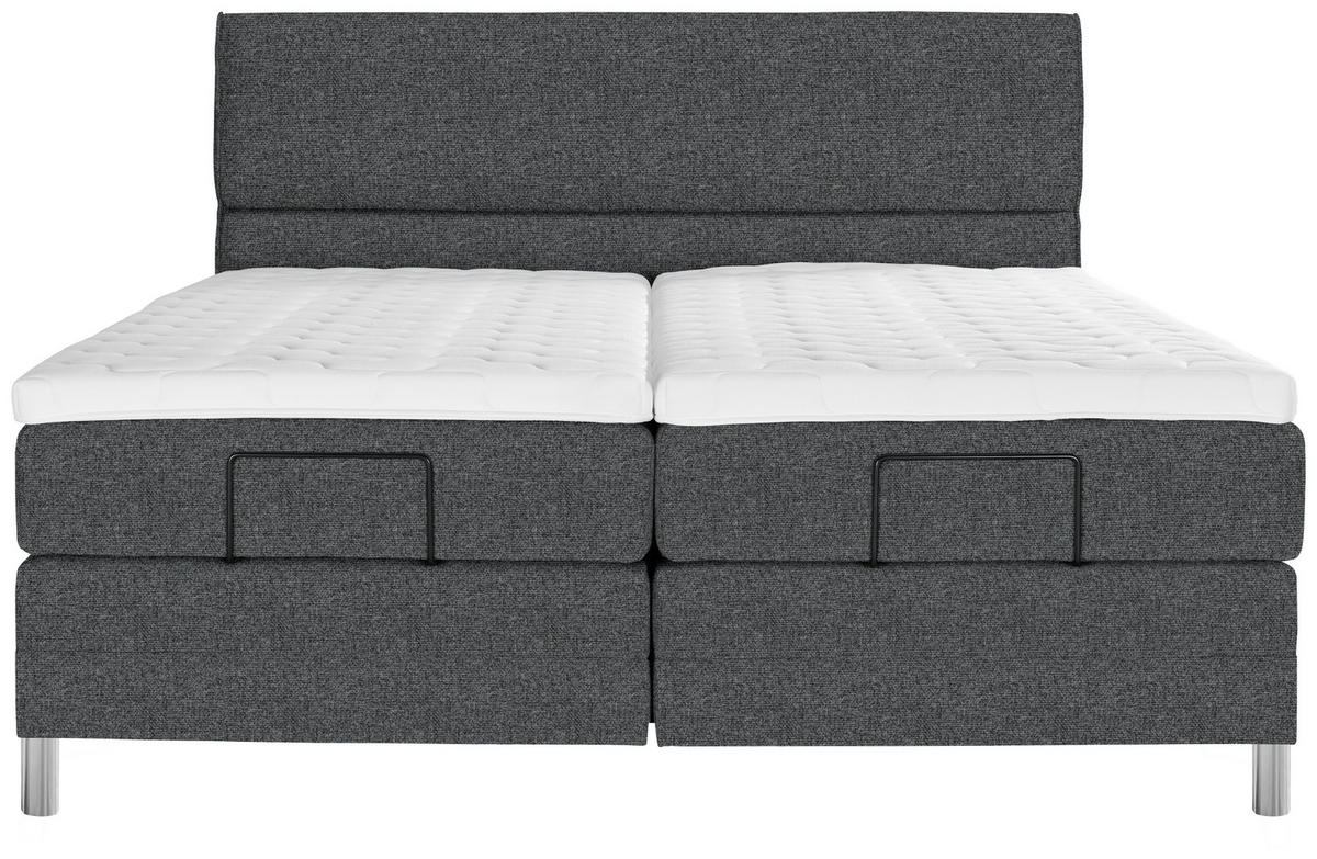 BOXSPRINGBETT 180/200 cm  in Anthrazit  - Chromfarben/Anthrazit, Konventionell, Kunststoff/Textil (180/200cm) - Voleo