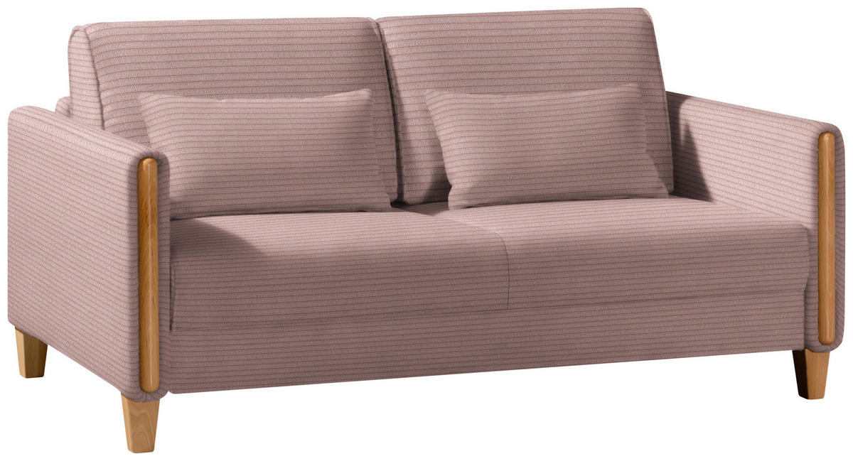SCHLAFSOFA in Holz, Textil Buchefarben, Altrosa  - Buchefarben/Altrosa, Design, Holz/Textil (174/88/104cm) - Niels Andersson