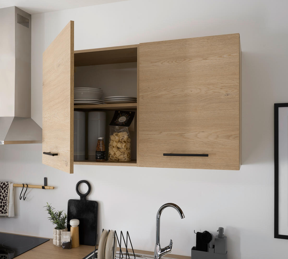 KÜCHENLEERBLOCK 260 cm  in Anthrazit, Eichefarben  - Eichefarben/Anthrazit, Trend, Holzwerkstoff/Metall (260cm) - MID.YOU