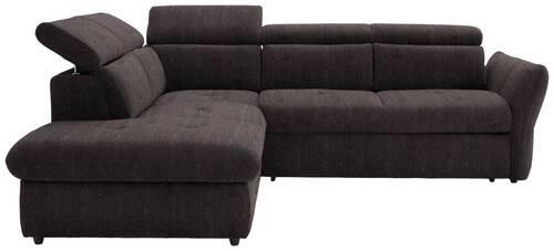 ECKSOFA in Webstoff Braun  224/254 cm  - Schwarz/Braun, Design, Kunststoff/Textil (224/254cm) - Stylife