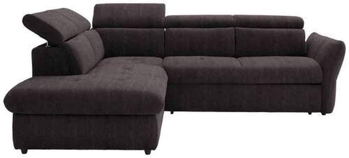 ECKSOFA in Webstoff Braun  224/254 cm  - Schwarz/Braun, Design, Kunststoff/Textil (224/254cm) - Stylife