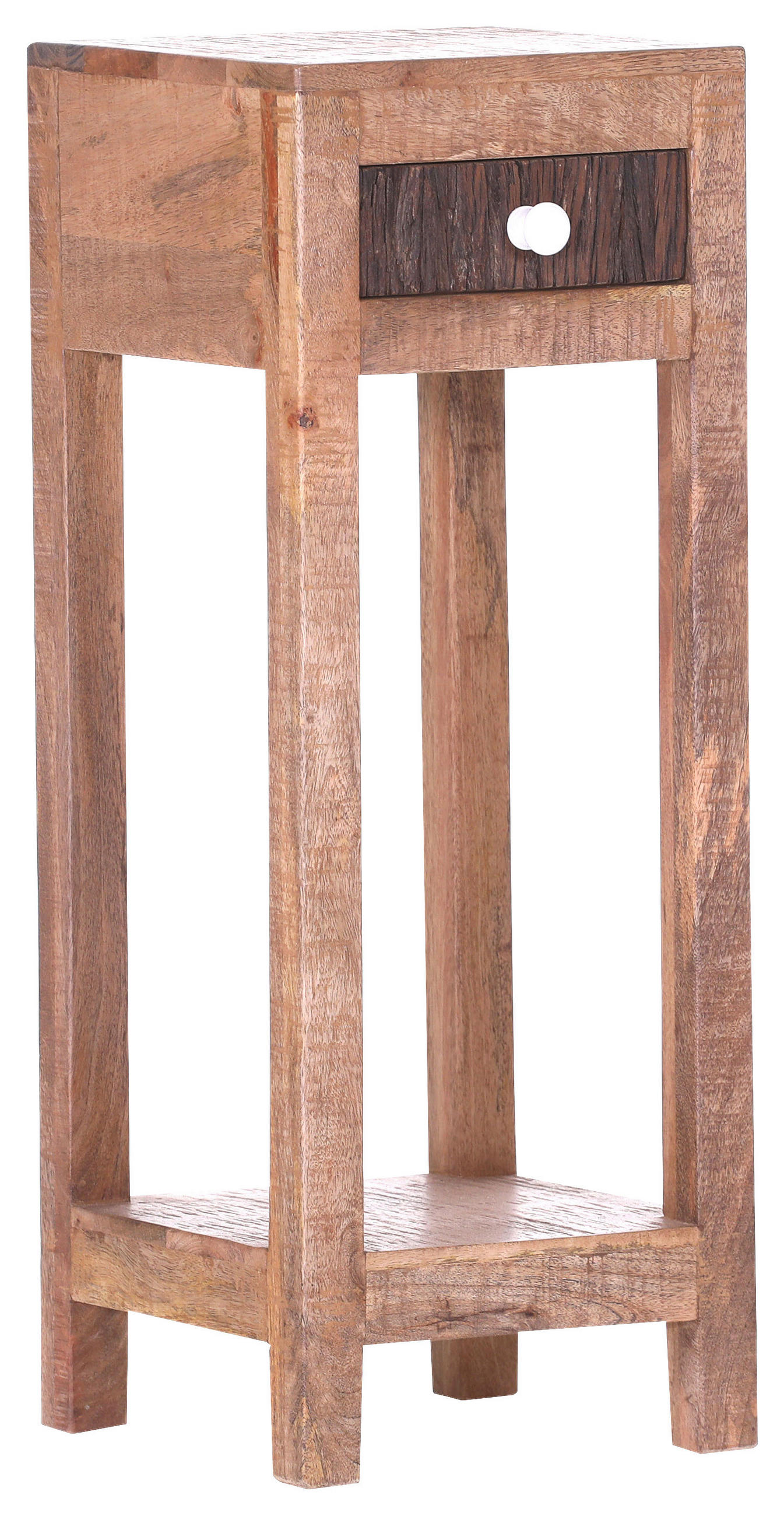 BEISTELLTISCH 30/30/80 cm Akazie, Mangoholz massiv Naturfarben  - Weiß/Naturfarben, Design, Holz/Metall (30/30/80cm) - Landscape