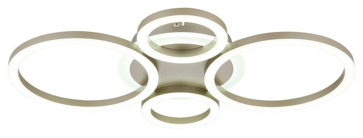 LED-DECKENLEUCHTE Loretta 53/35,5/8,1 cm  - Champagner/Opal, Design, Kunststoff/Metall (53/35,5/8,1cm) - Globo