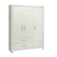 OMARA ZA OBLAČILA, bela  - srebrne barve/bela, Basics, umetna masa/leseni material (110,0/205,3/55,3cm) - Paidi