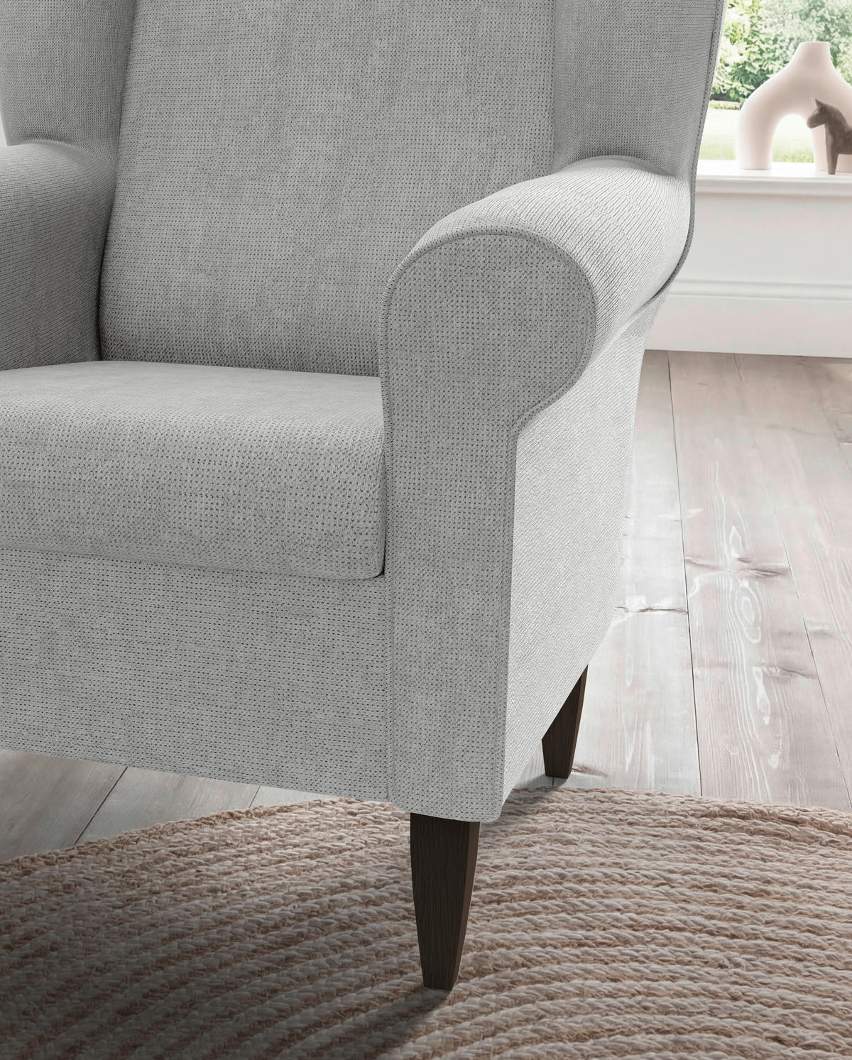 OHRENSESSEL ASINO Chenille  - Wengefarben, KONVENTIONELL, Holz/Textil (80/102/86cm) - Livetastic