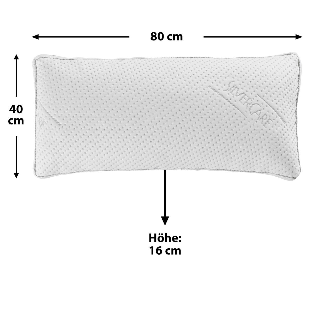 VANKÚŠ POD HLAVU, 80/40 cm - biela, Basics, textil (80/40cm) - Boxxx