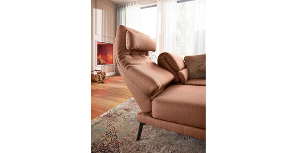 2-SITZER-SOFA Flachgewebe Orange, Rostfarben  - Rostfarben/Schwarz, Design, Textil/Metall (178-226/83-113/96-177cm) - Dieter Knoll