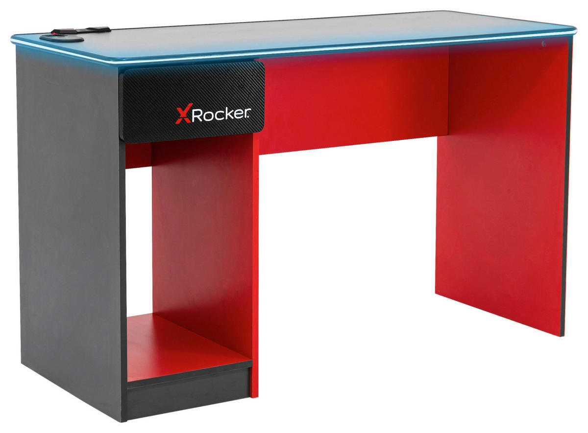 GAMINGTISCH Schwarz, Rot  - Rot/Schwarz, MODERN, Holzwerkstoff (123,5/53,3/75,5cm) - X Rocker