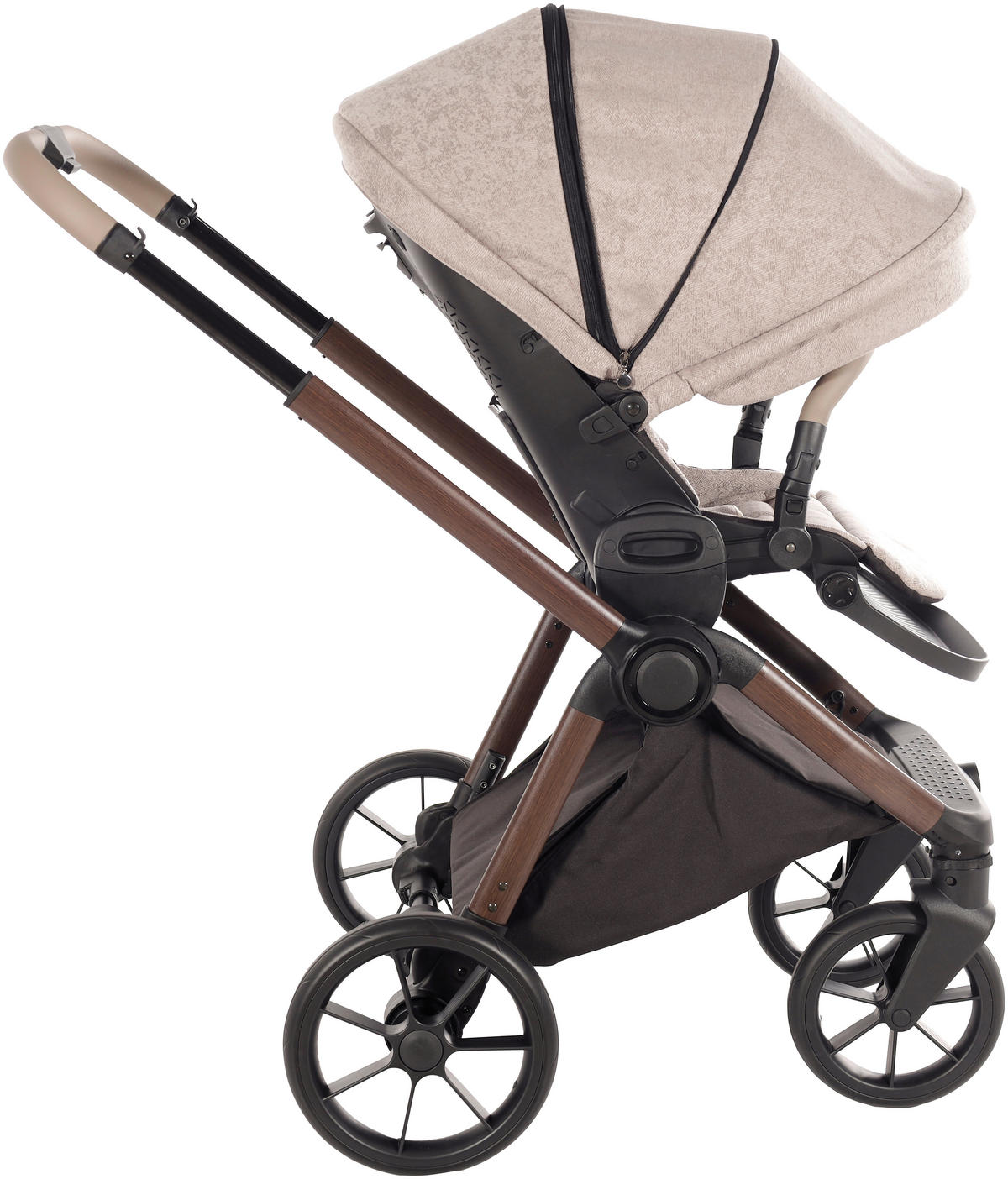 KINDERWAGENSET  Facetty  Vanilla Mousse  - Beige/Braun, Design, Textil/Metall (104,5/62/94cm) - Jimmylee