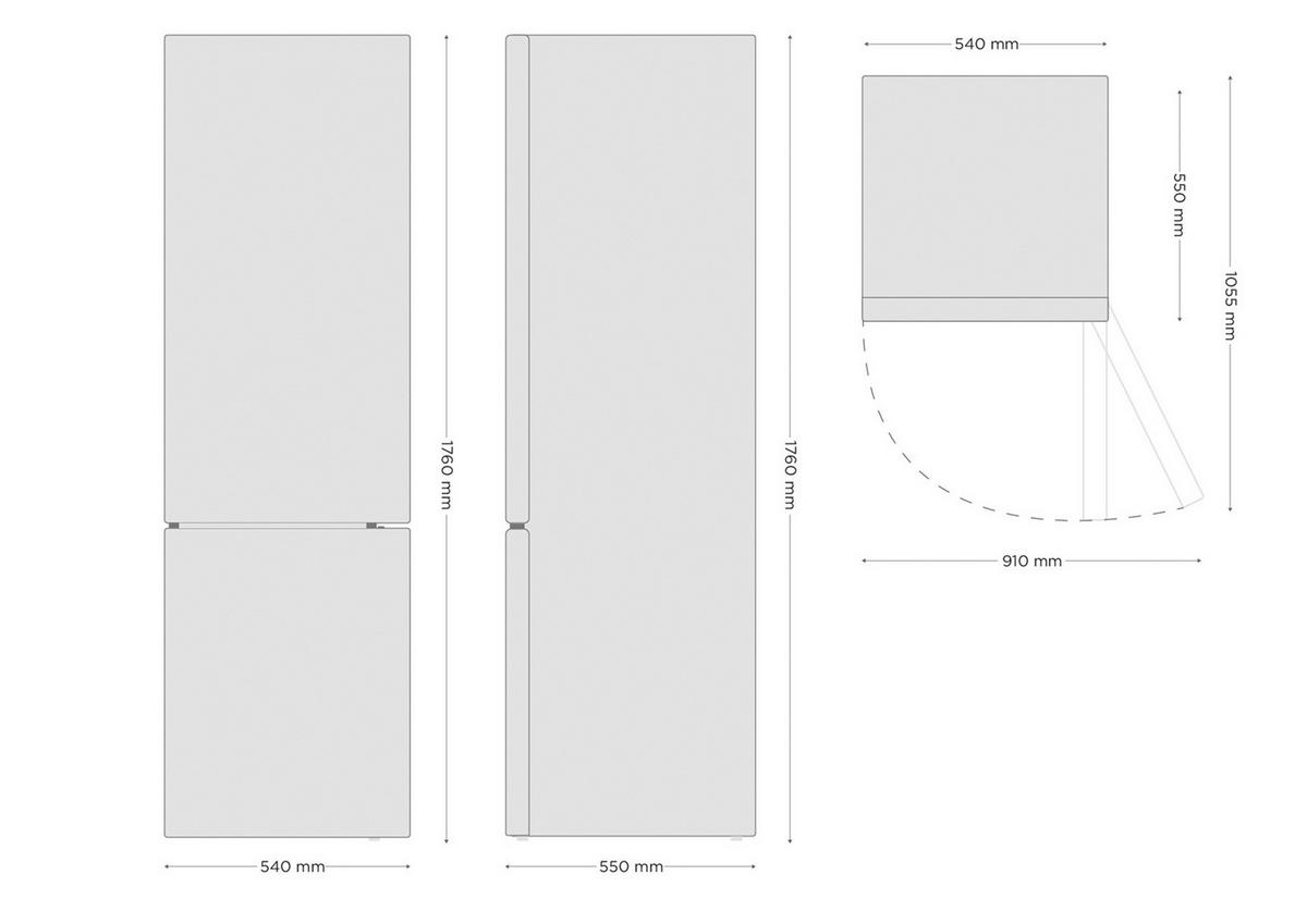KYL-/FRYSKOMBINATION KG176IX-52  - silver, Basics, metall/glas (54/176/55cm) - Respekta