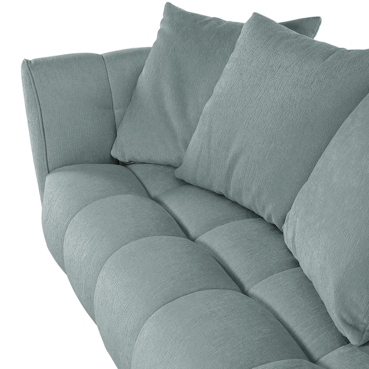 3-SITZER-SOFA Chenille Hellblau  - Buchefarben/Hellblau, KONVENTIONELL, Holz/Textil (212/72/95cm) - Milino