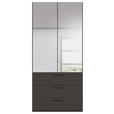 DREHTÜRENSCHRANK 101/223/61 cm,  in Graphitfarben, 2-türig  - Chromfarben/Schwarz, Basics, Glas/Holzwerkstoff (101/223/61cm) - Novel