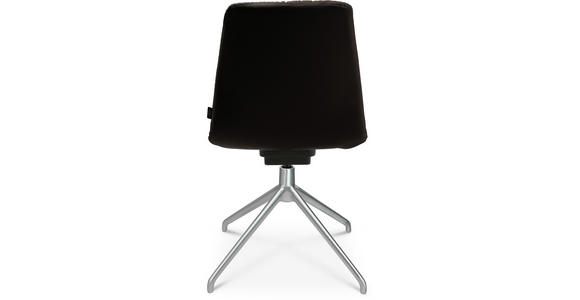 STUHL in Aluminium Echtleder pigmentiert Metall, Leder - Dunkelbraun/Alufarben, Design, Leder/Metall (46/81,5-84,5/55cm) - Johann Jakob