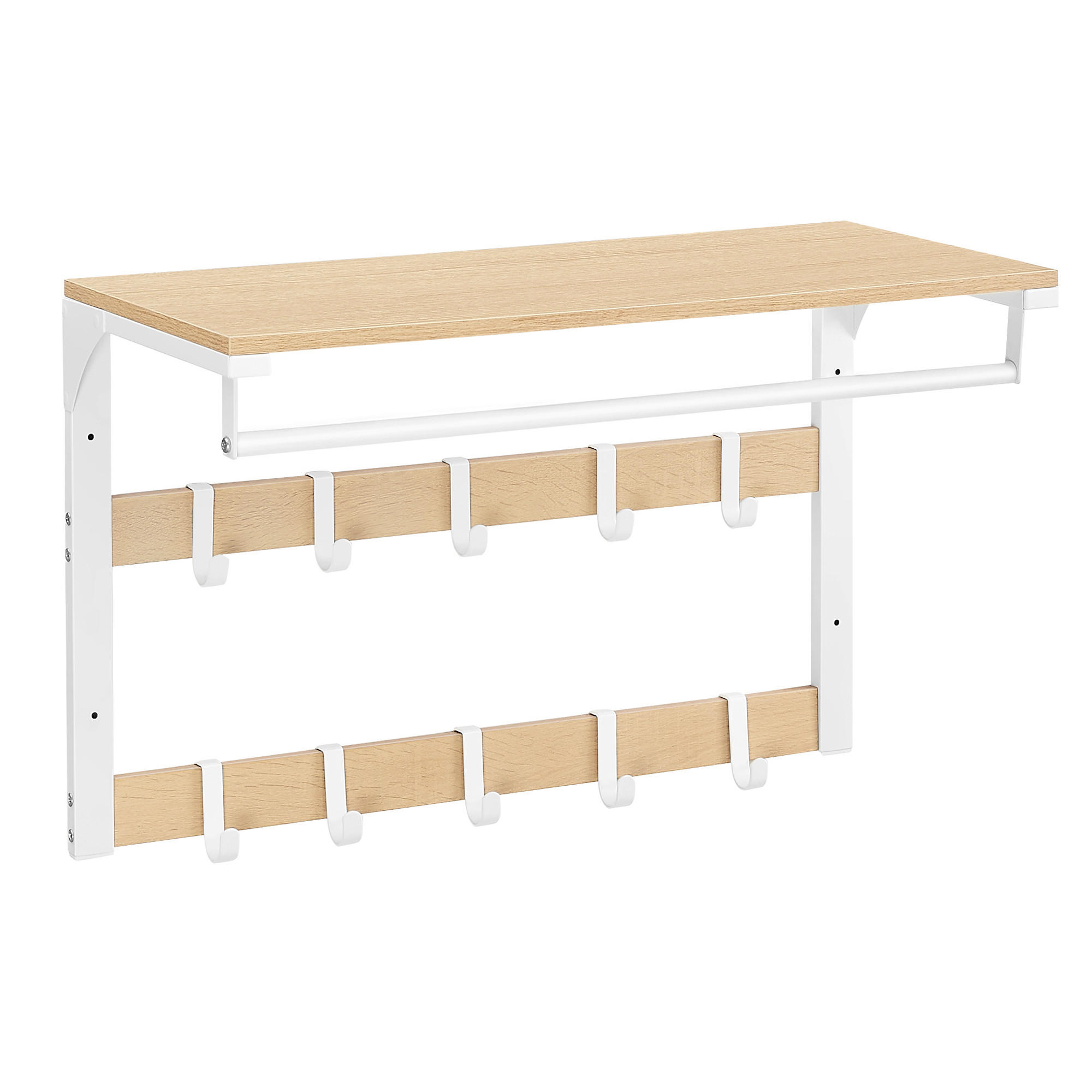 WANDGARDEROBE  in Weiß, Eichefarben  - Eichefarben/Weiß, MODERN, Holzwerkstoff/Metall (65/42/30cm) - MID.YOU