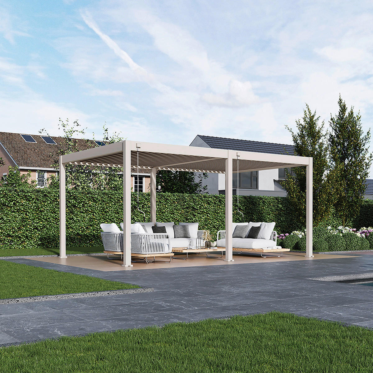 PERGOLA 360/530/255 cm   - Perlmutt, Basics, Metall (360/530/255cm) - Gardenson