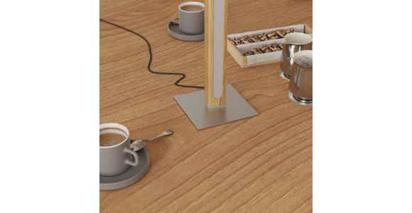 LED-TISCHLEUCHTE 15/40/15 cm   - Eichefarben/Nickelfarben, LIFESTYLE, Holz/Kunststoff (15/40/15cm) - Novel