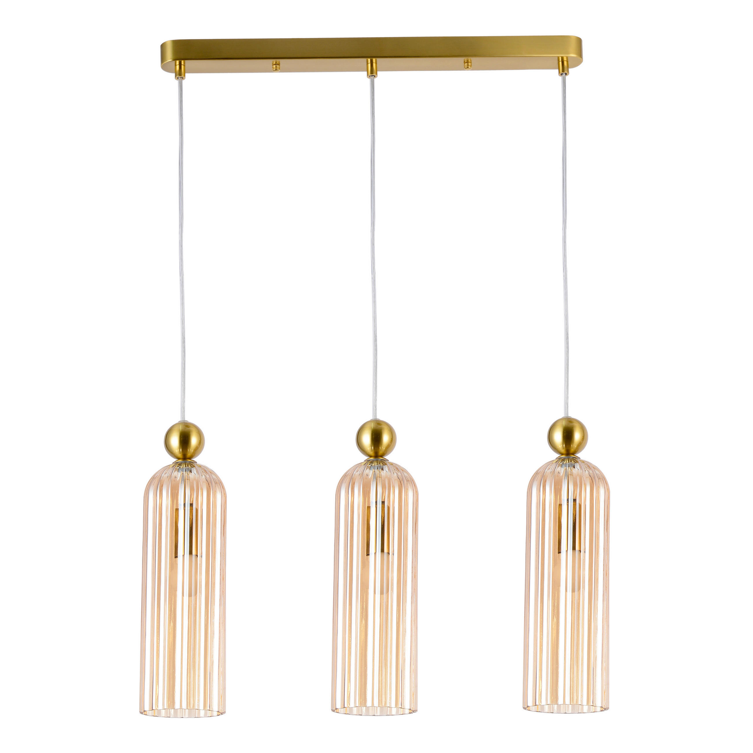 HÄNGELEUCHTE Piega 55/3/150 cm   - Goldfarben/Bernsteinfarben, Basics, Glas (55/3/150cm)