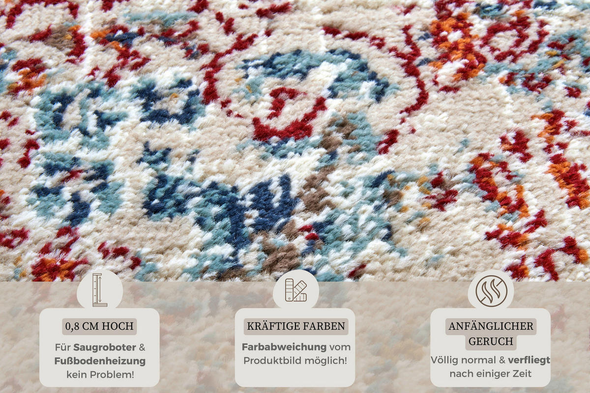 LÄUFER 80/240 cm Luxor  - Multicolor/Creme, Design, Kunststoff/Textil (80/240cm)