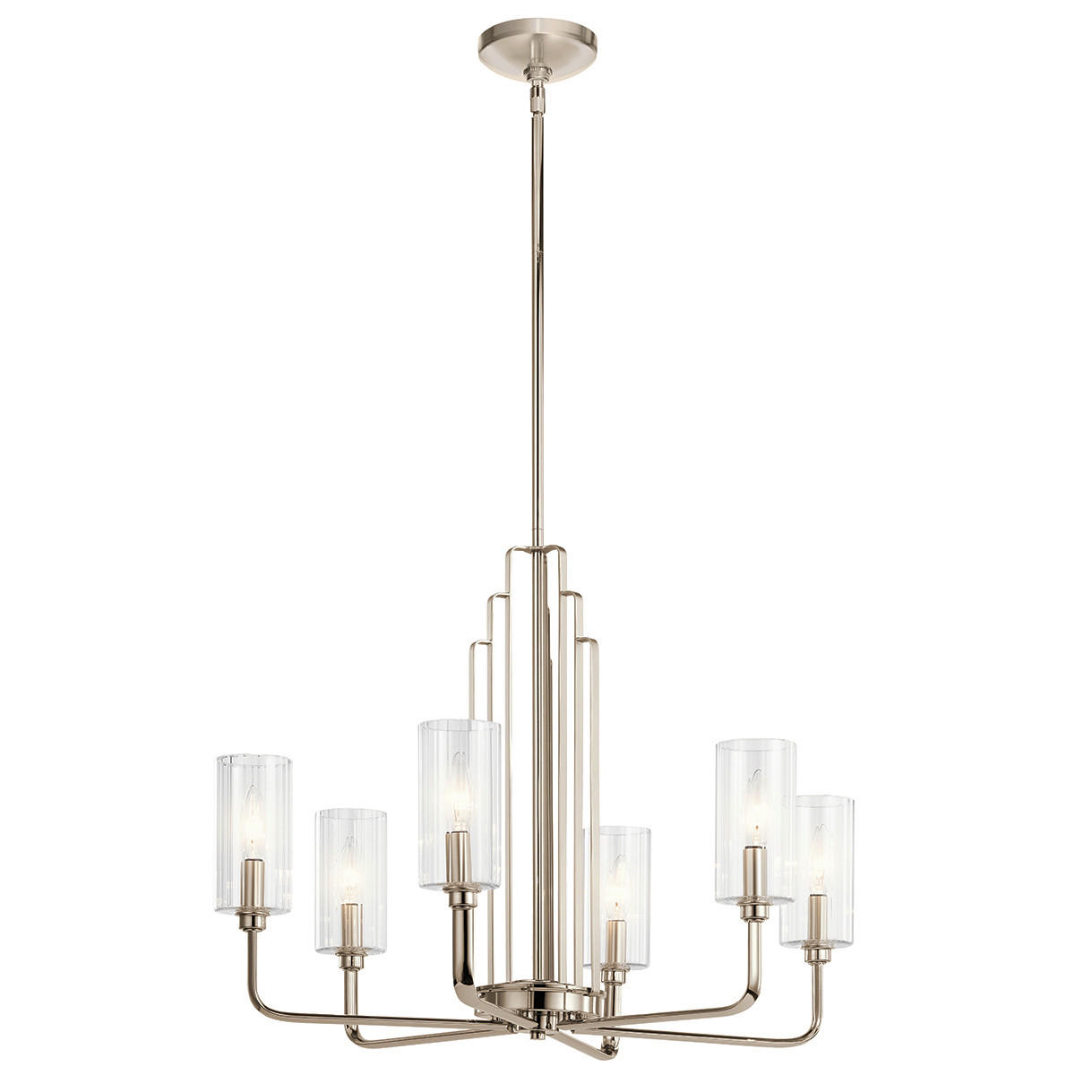KRONLEUCHTER 68.6/63.1 cm    - Nickelfarben, Konventionell, Glas/Metall (68.6/63.1cm) - Elstead Lighting