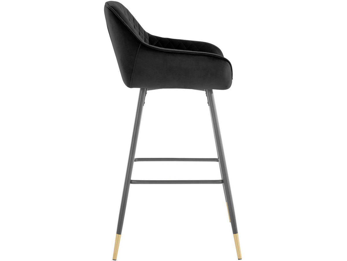 BARHOCKER in Metall, Textil Schwarz  - Gelb/Schwarz, Design, Textil/Metall (50/101/52cm) - MID.YOU