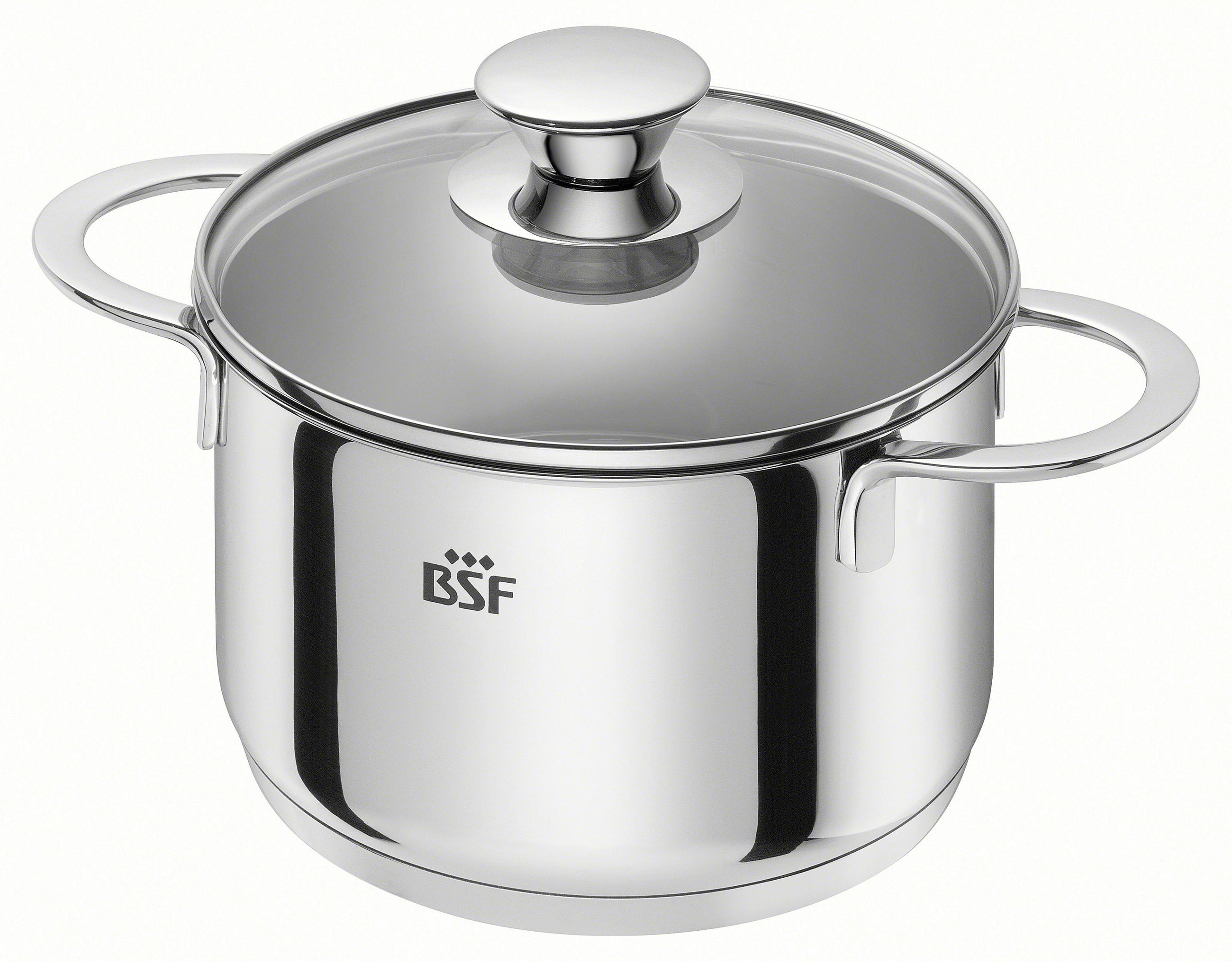 KOCHTOPFSET BORDEAUX Edelstahl 5-teilig  - Silberfarben, Trend, Glas/Metall - BSF