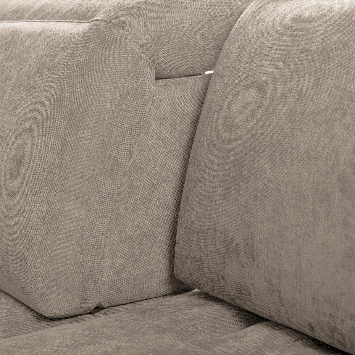 ECKSOFA  Webstoff Taupe  - Taupe/Schwarz, Design, Textil/Metall (268/195cm) - Livetastic
