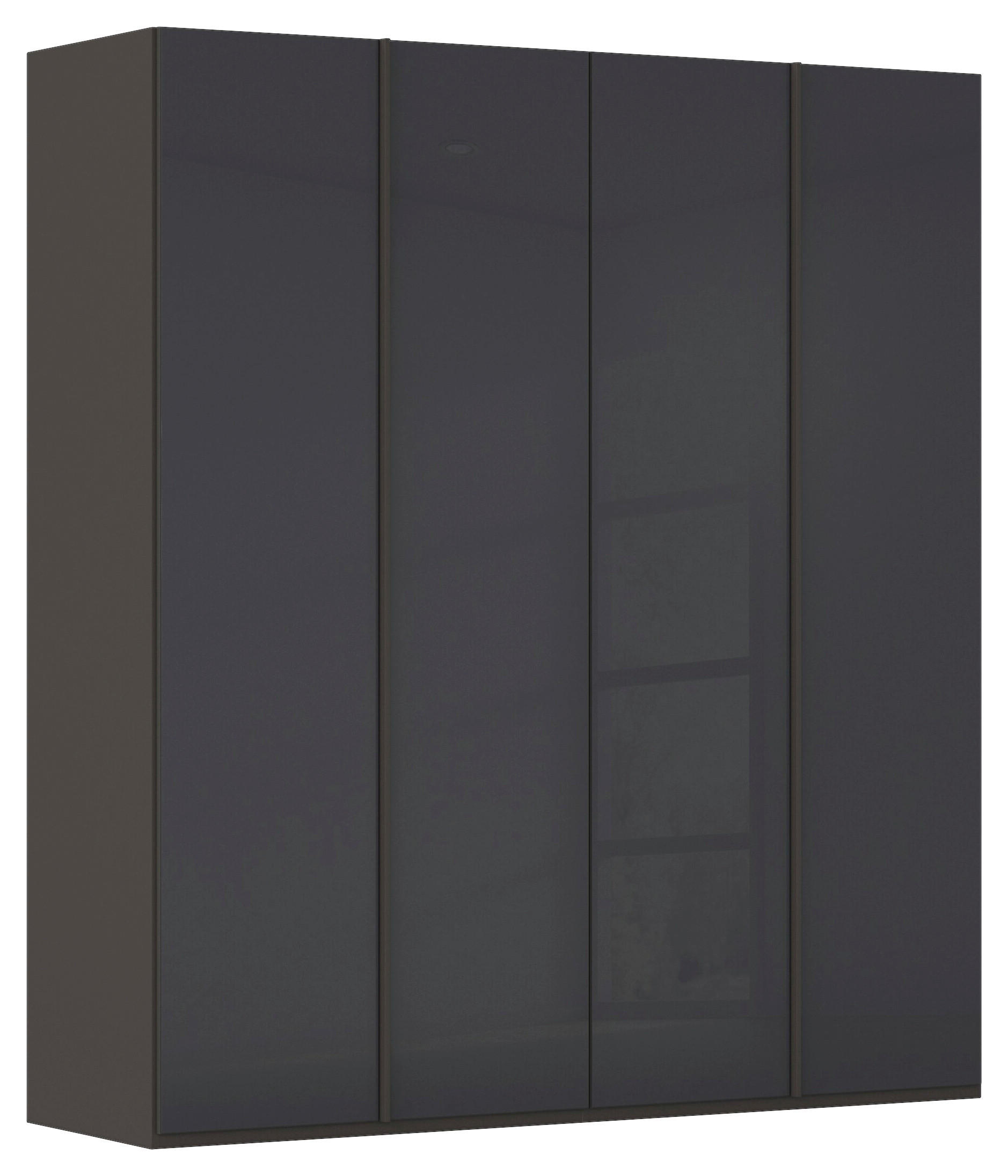 DREHTÜRENSCHRANK 201/223/61 cm,  in Graphitfarben, 4-türig  - Graphitfarben, Basics, Glas/Holzwerkstoff (201/223/61cm) - Novel