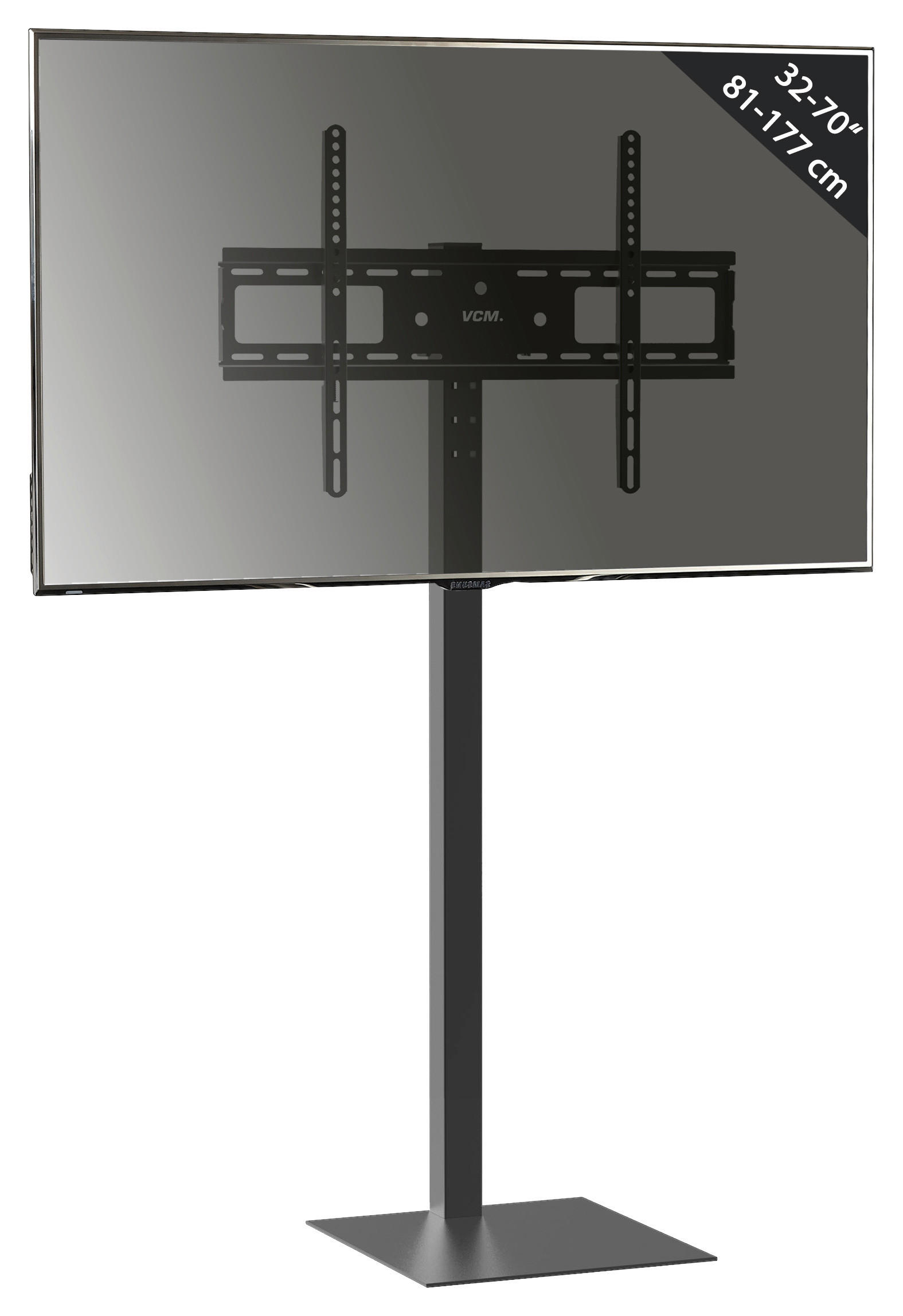 TV-HALTERUNG 70 Zoll  - Schwarz, MODERN, Metall (64/124/37,6cm) - MID.YOU