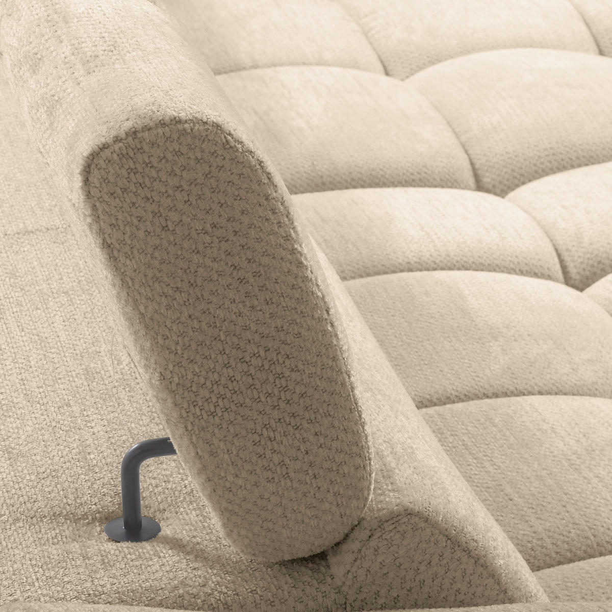 ECKSOFA  Webstoff Beige  - Beige/Schwarz, Design, Kunststoff/Textil (274/177cm) - Livetastic
