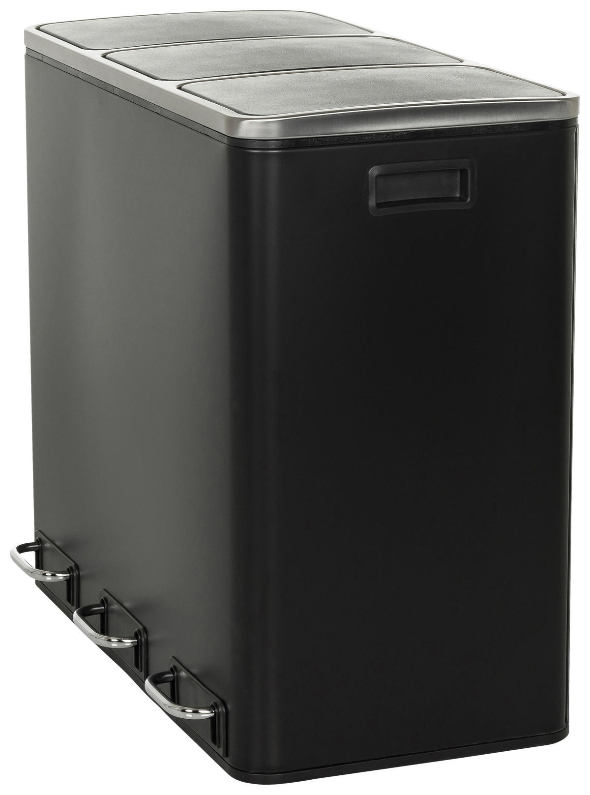 ABFALLSAMMLER 3 x 18  L  - Schwarz, MODERN, Kunststoff/Metall (61.0/56.0/31.5cm) - MID.YOU