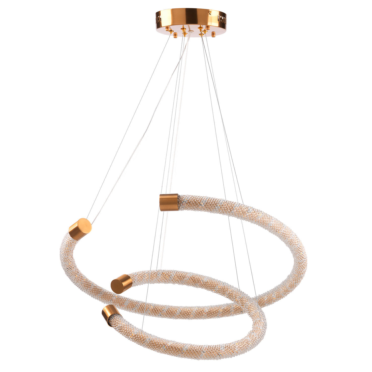 LED-HÄNGELEUCHTE CLOTILDE 60/60/110 cm   - Goldfarben, Design, Glas/Metall (60/60/110cm)