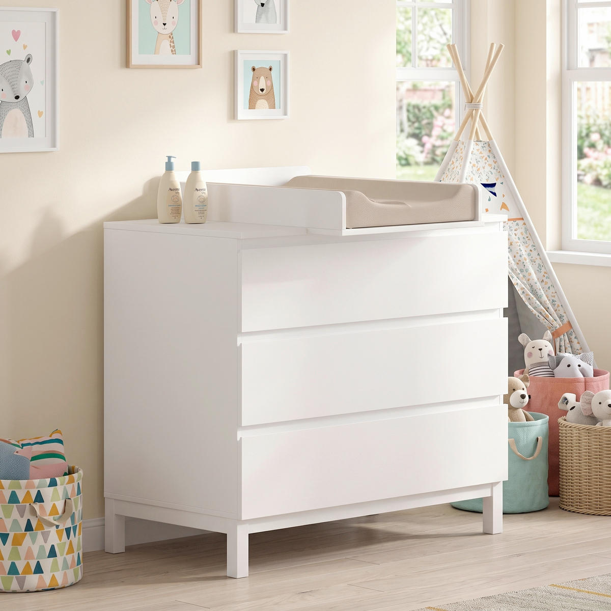 WICKELKOMMODE 98,5/103,4/72,6 cm  - Weiß, MODERN, Holz/Holzwerkstoff (98,5/103,4/72,6cm) - Vipack