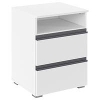 NOPTIERĂ in alb  - alb/culoare aluminiu, Trend, plastic/material pe bază de lemn (47/62/42cm) - Xora