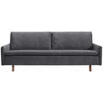 SCHLAFSOFA Flachgewebe Dunkelgrau  - Eichefarben/Dunkelgrau, KONVENTIONELL, Holz/Textil (205/85/98cm) - Carryhome