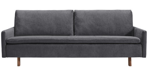 SCHLAFSOFA Flachgewebe Dunkelgrau - Eichefarben/Dunkelgrau, KONVENTIONELL, Holz/Textil (205/85/98cm) - Carryhome
